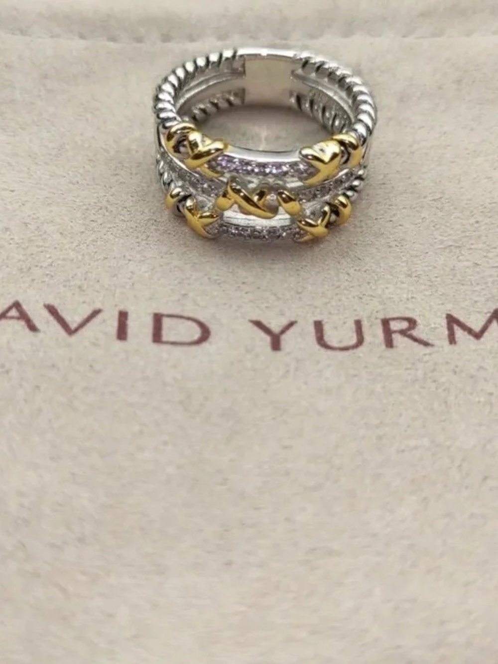 David Yurman 925 Silver Rings with Original Pouch